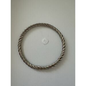 Silver Tone Metro Twisted Rope Cable Bracelet Bangle 8.25”